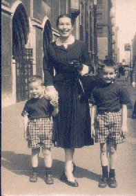 Pat Healy with kids 1955